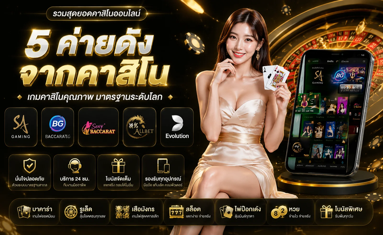 คาสิโนออนไลน์ gloluck บาคาร่าสดกับดีลเลอร์จริง